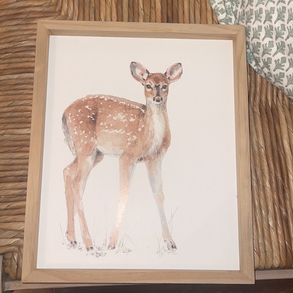 NWT Creative Co-op framed art set of 2 owl (12” x 12”) & deer (12” x 10”) - Picture 3 of 6